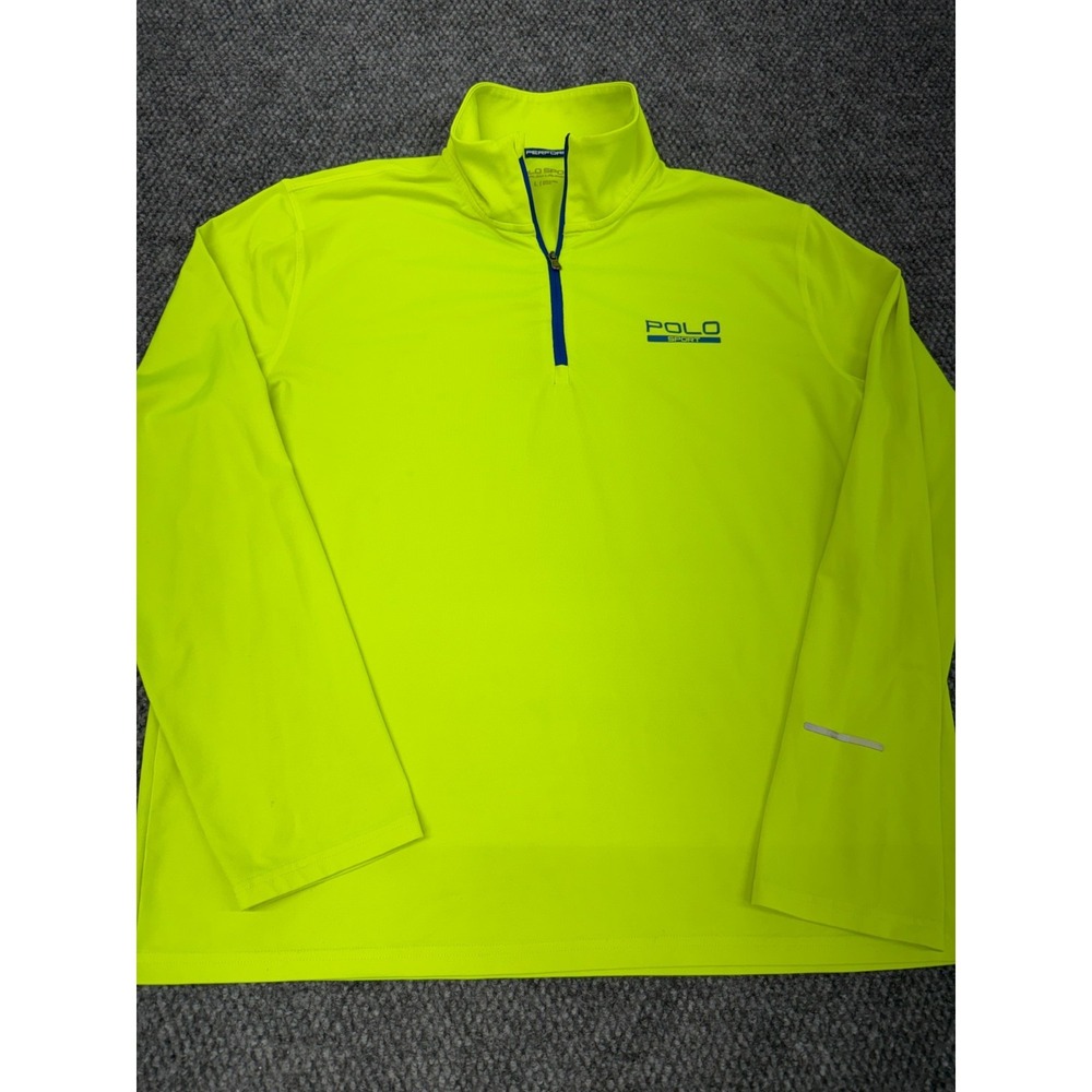 Ralph Lauren Polo Sport 1/4 Zip Pullover Men's L Green Performance Thermo Vent